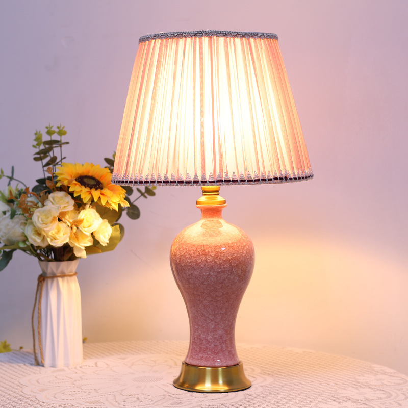 Vase Decor - 징더전 도자기 꽃병 모양의 탁상 램프,