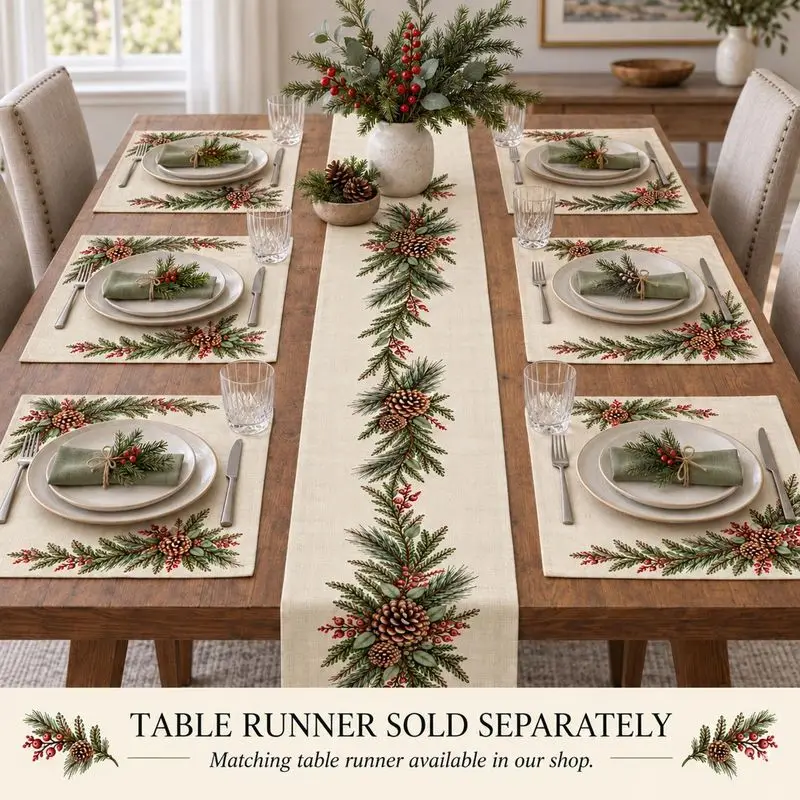 Table Runner - VIKAMA 크리스마스 테이블 러너 및 테이블