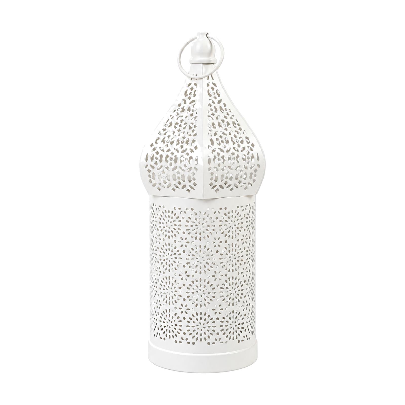 돔형 덮개와 손잡이가 달린 흰색 철제 모로코풍 랜턴 캔 - Candle Holder Decor 리뷰 및 가격