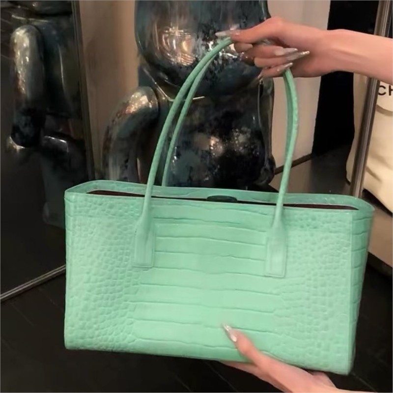 빈티지 그린 토트 백 여성용 가짜 악어 가죽 대용량 하 - Interior Design High End 리뷰 및 가격