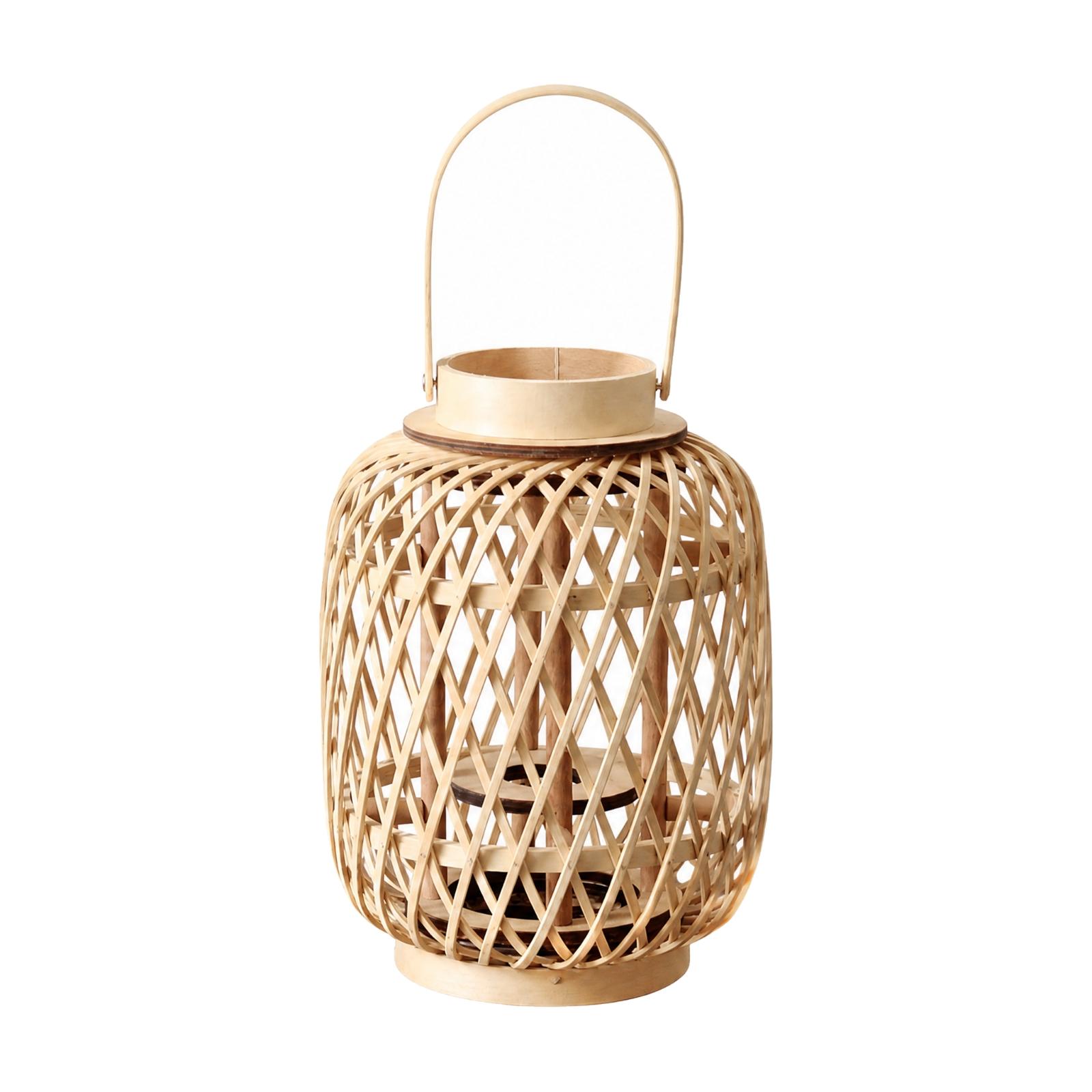 대나무 소재의 캔들 랜턴 홀더, 손으로 엮은 장식적인  - Candle Holder Decor 리뷰 및 가격