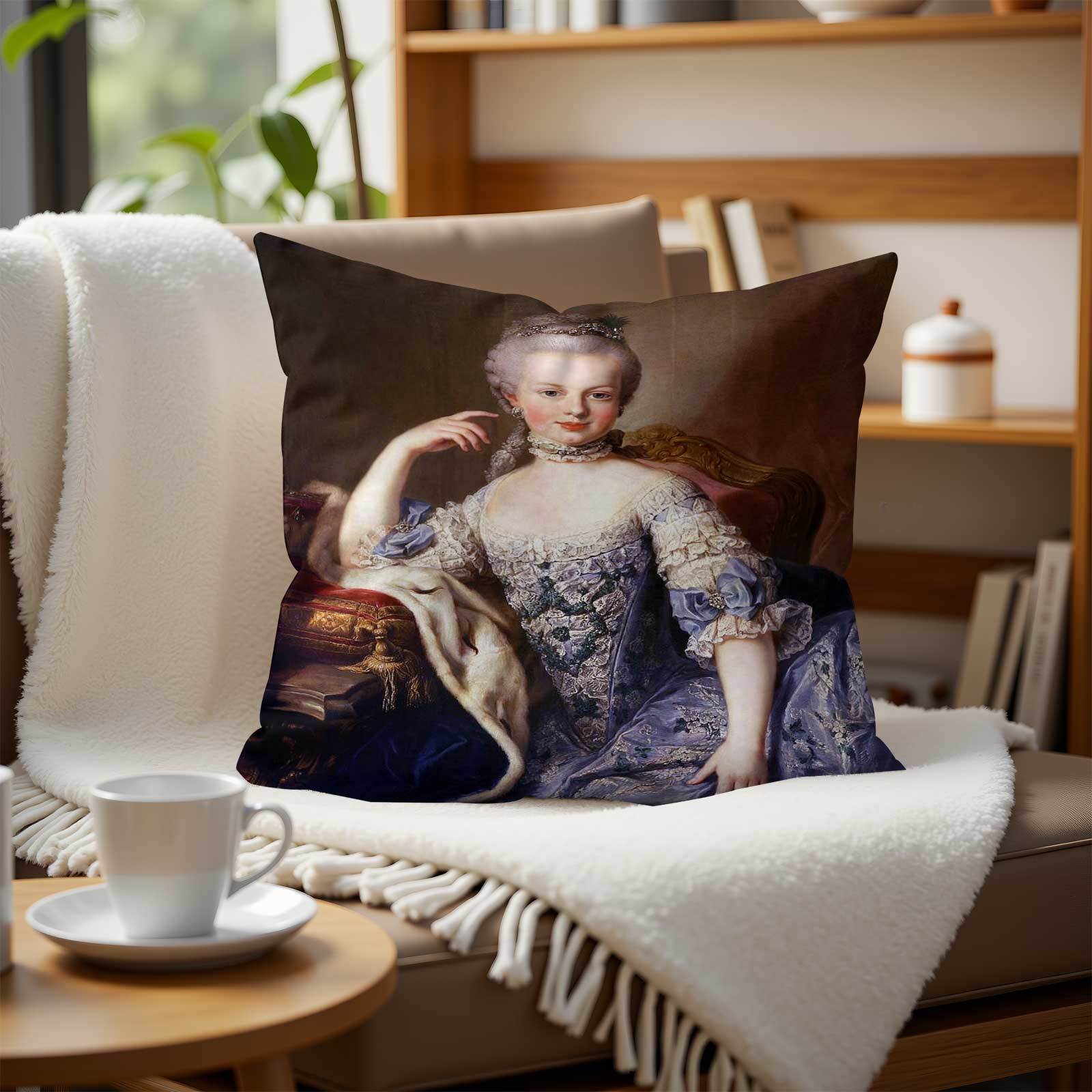 마리 앙투아네트 패턴이 있는 장식용 정사각형 쿠션 커버 - Throw Pillow 리뷰 및 가격