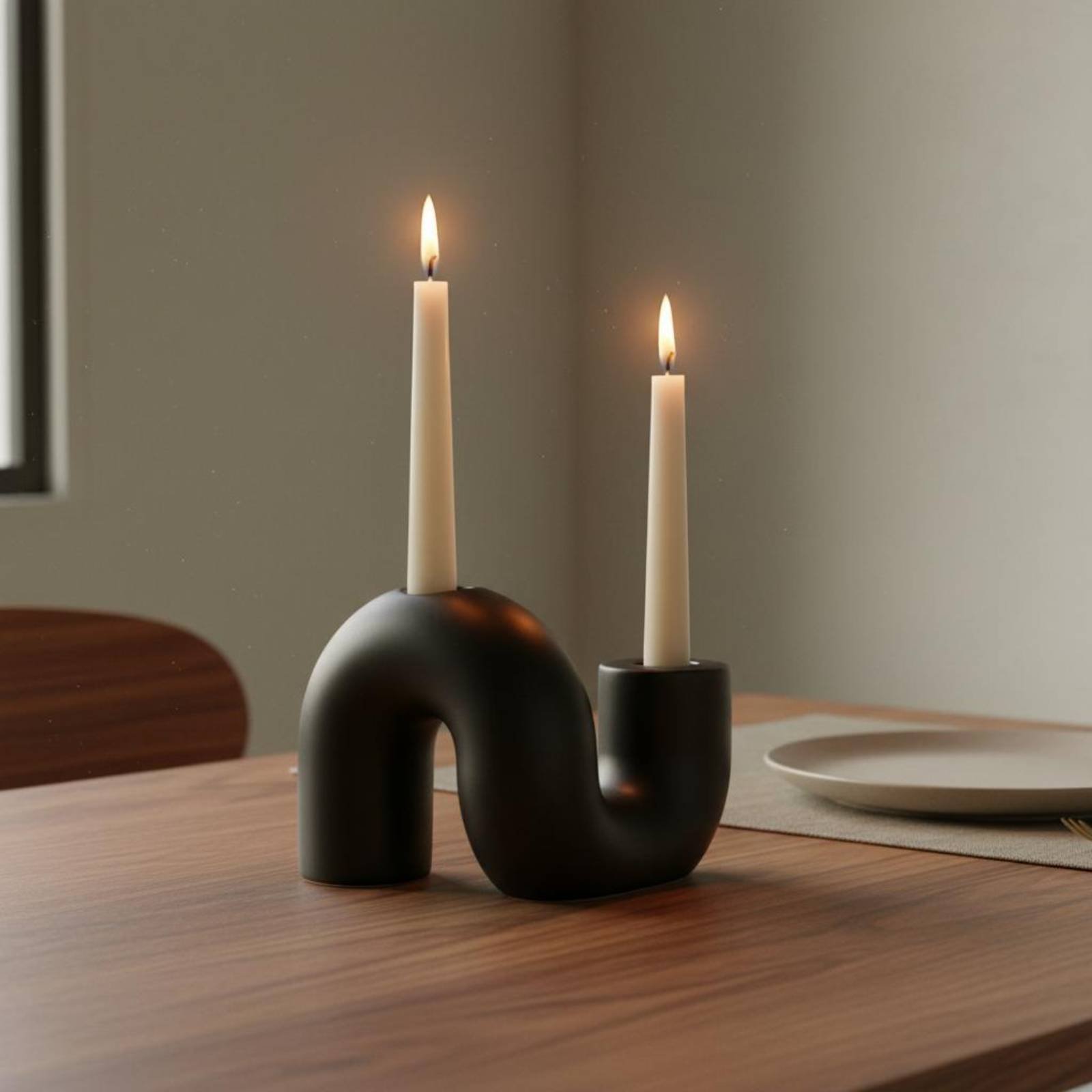 웨이브 세라믹 캔들 홀더 미니멀리스트 디자인 추상적인  - Candle Holder Decor 리뷰 및 가격