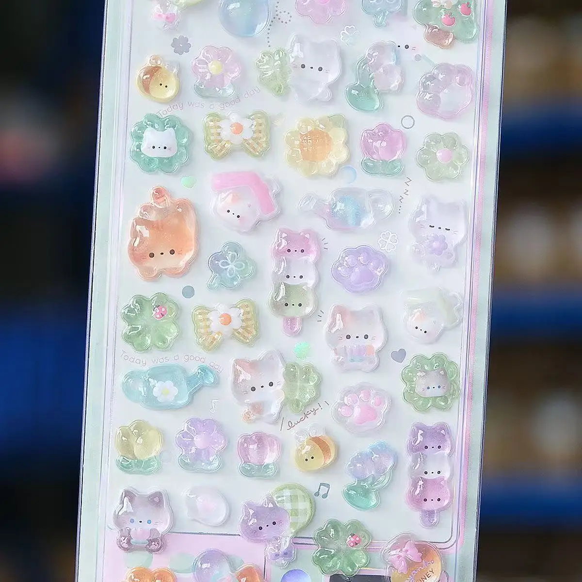 =-=2027Kawaii 3D 젤리 수지 스티커 귀여운 - Wall Sticker 리뷰 및 가격