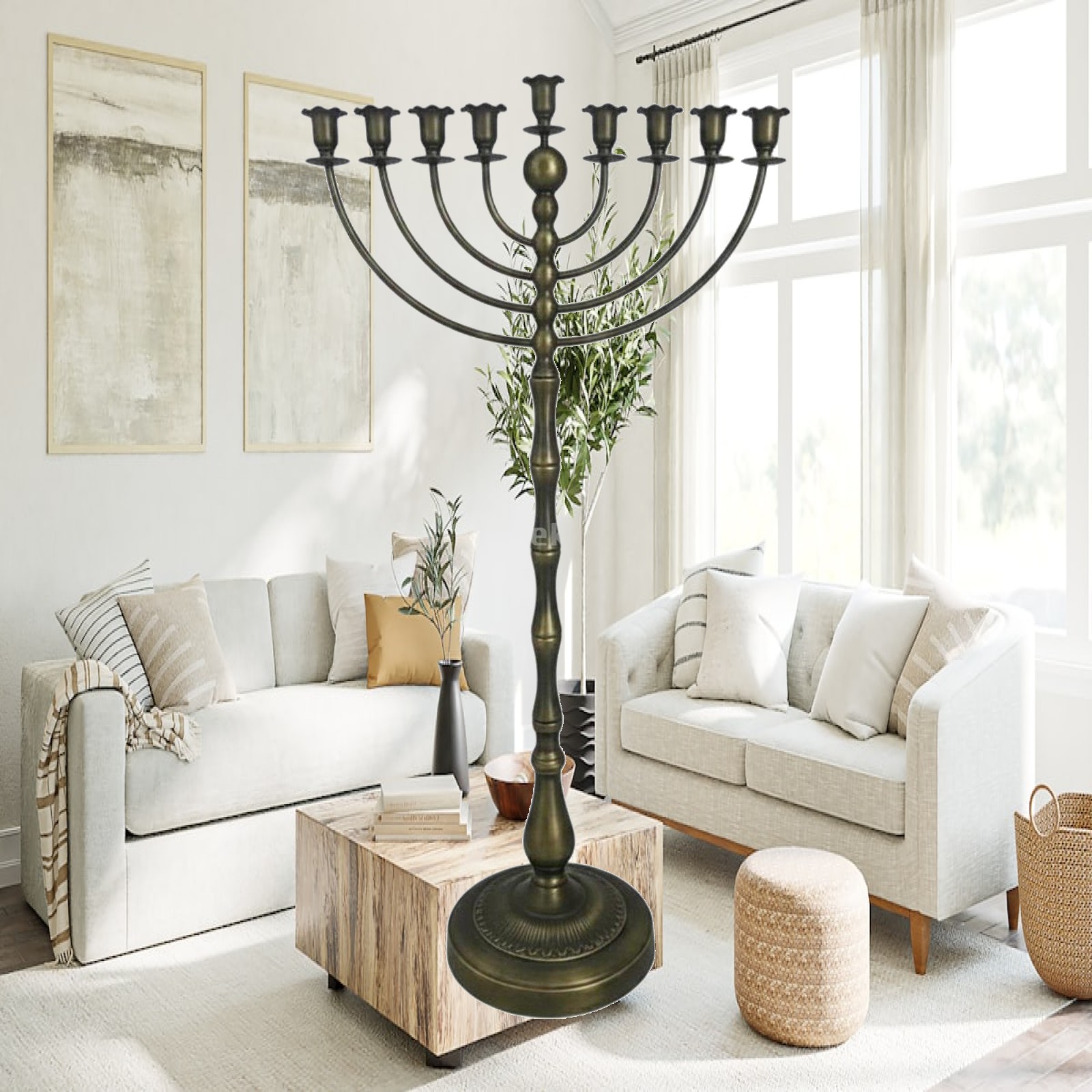 높이가 있는 청동 캔들라, 9개의 촛대가 달린 플로어  - Candle Holder Decor 리뷰 및 가격