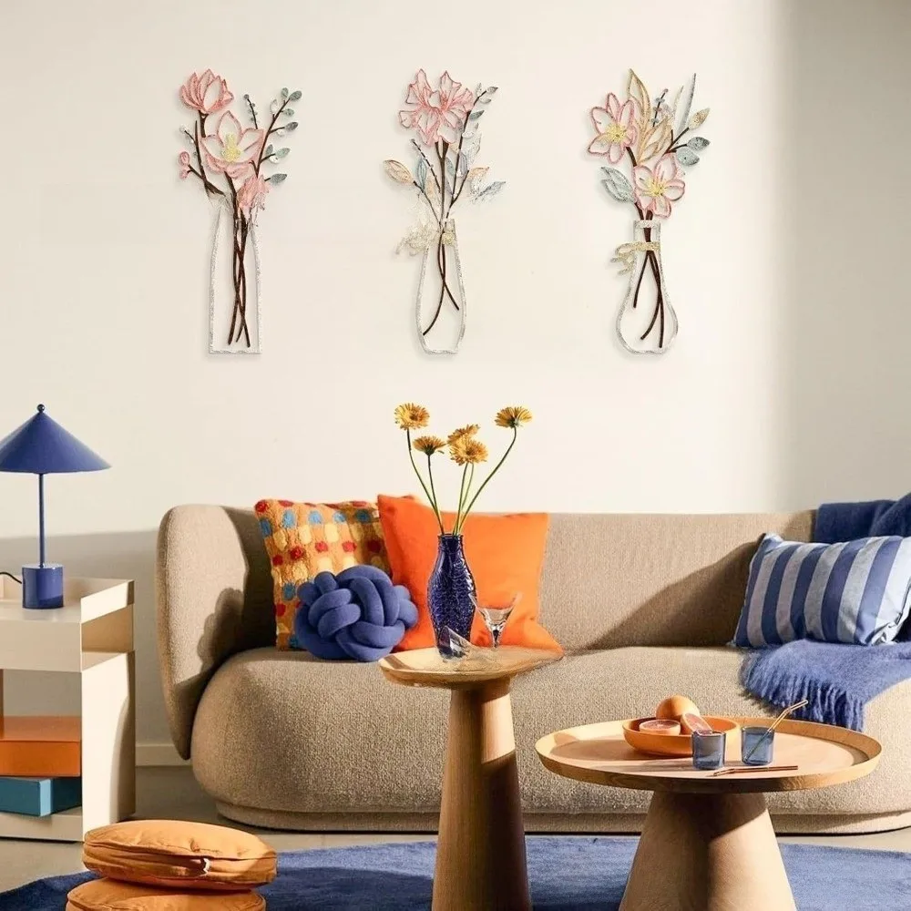 CIFbuy 금속 소재 꽃 장식 3개 세트, 3D 보헤 - Vase Decor 리뷰 및 가격