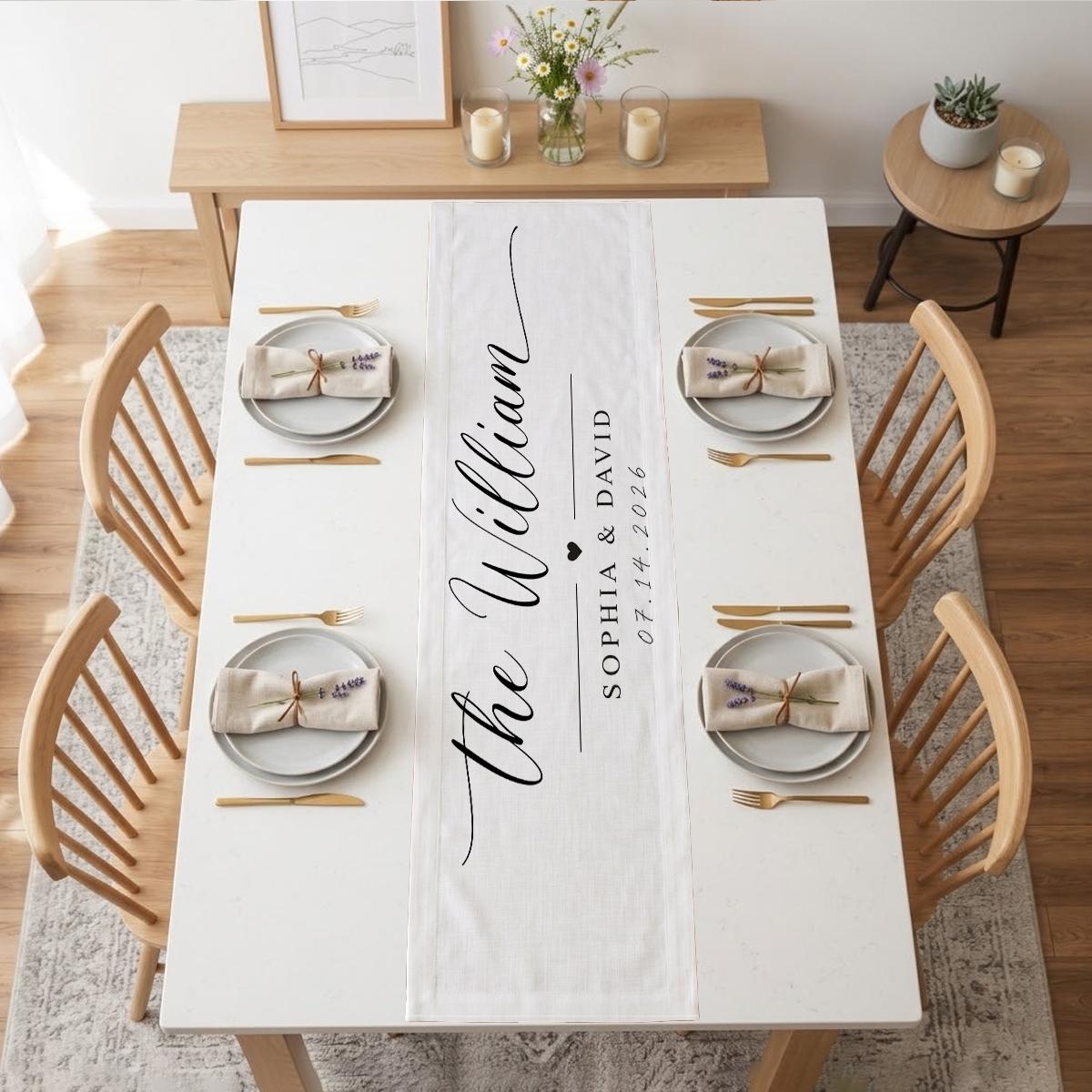 맞춤형 웨딩 테이블 러너, 미니멀한 스타일의 신부 테이 - Table Runner 리뷰 및 가격