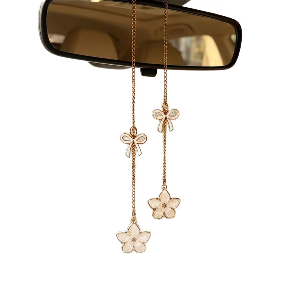 자동차용 사이드미러 장식 - 핑크색 벚꽃 펜던트와 금색 - Decorative Mirror 리뷰 및 가격