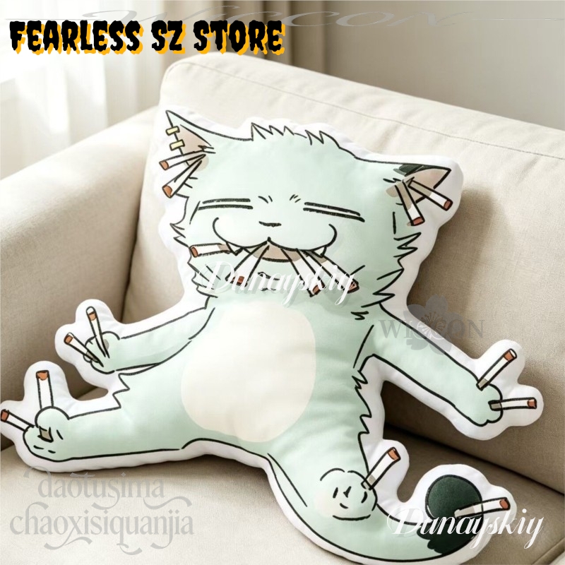 담배피우는 고양이 Q 버전 인형 귀여운 홈 소파 장식  - Throw Pillow 리뷰 및 가격