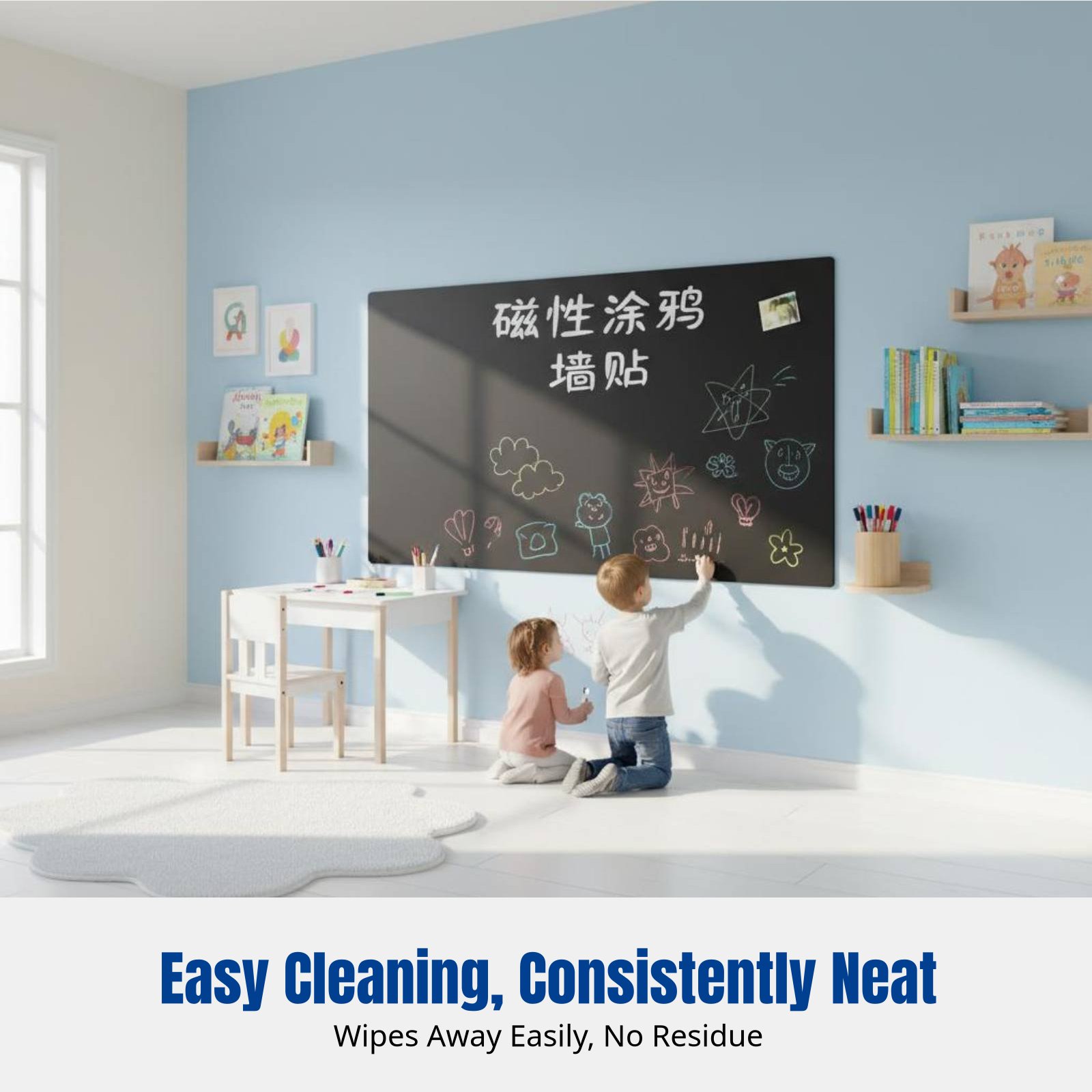 어린이용 화이트보드 벽 스티커, 탈부착 가능한 자석 칠 - Wall Sticker 리뷰 및 가격