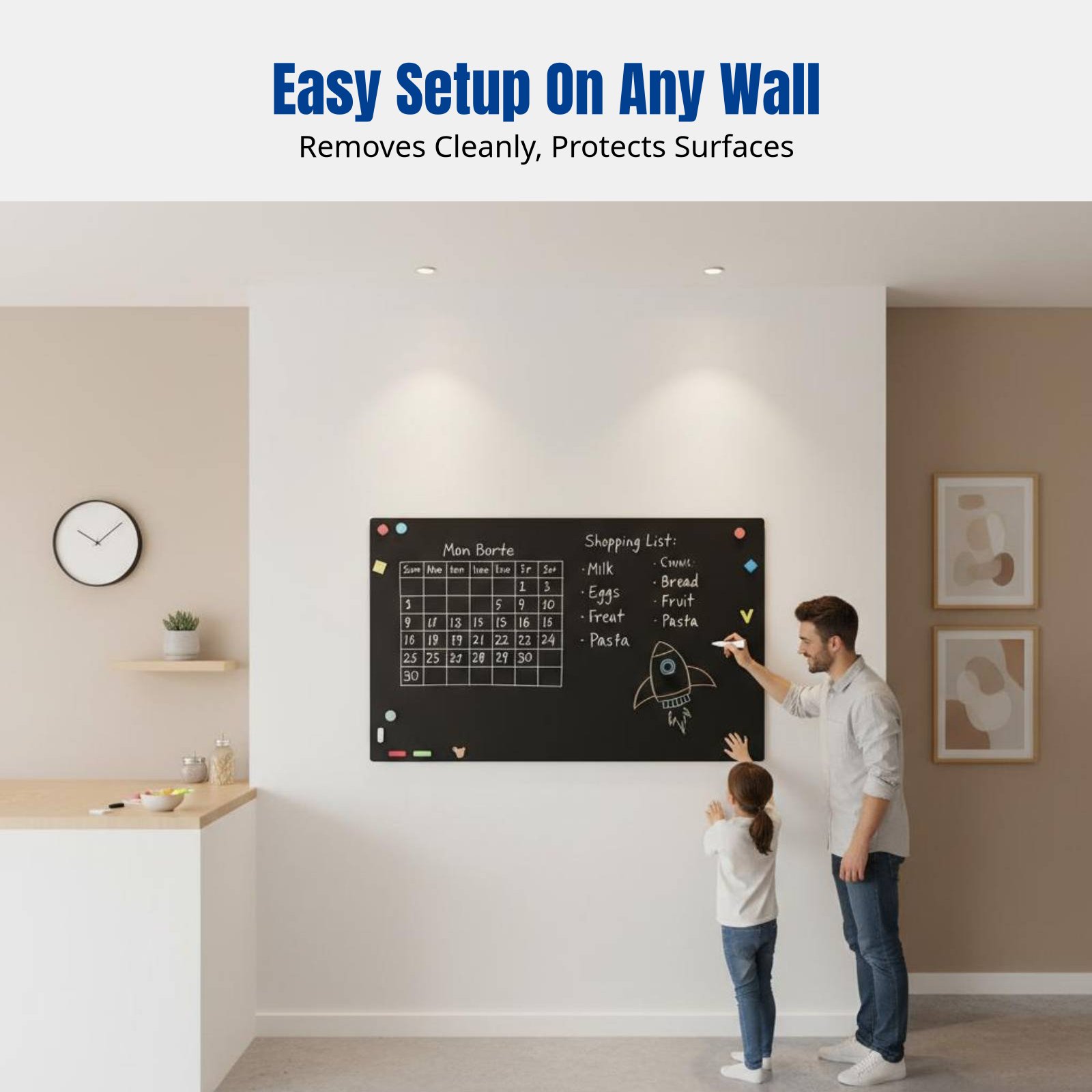 어린이용 화이트보드 벽 스티커, 탈부착 가능한 자석 칠 - Wall Sticker 리뷰 및 가격