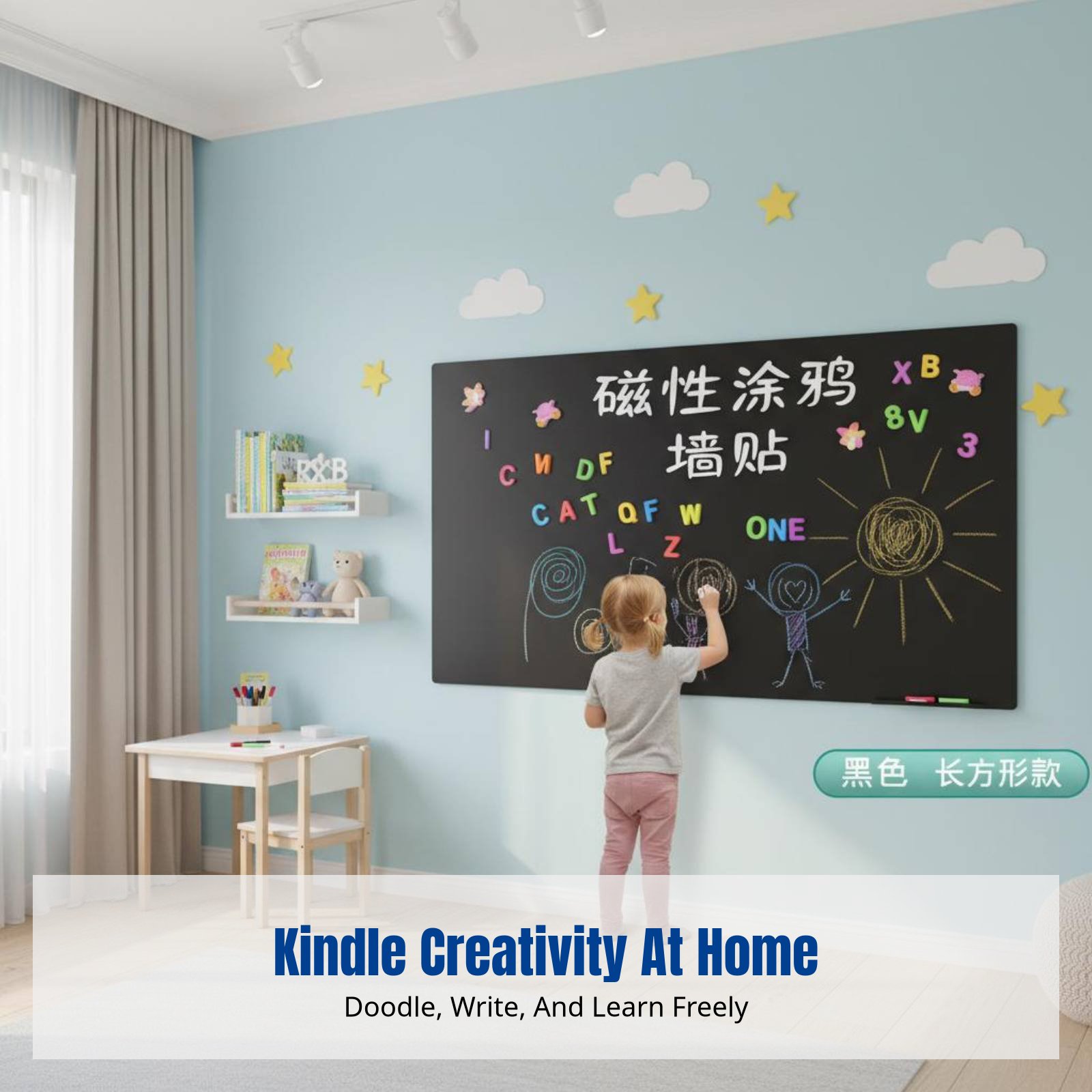 어린이용 화이트보드 벽 스티커, 탈부착 가능한 자석 칠 - Wall Sticker 리뷰 및 가격